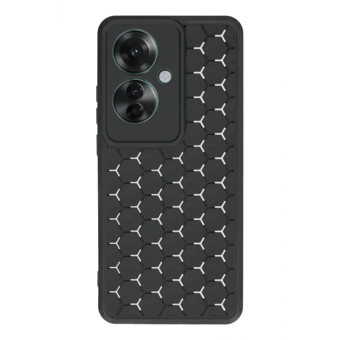 Newface Oppo Reno 11F Kılıf Petek Silikon Kapak - Siyah