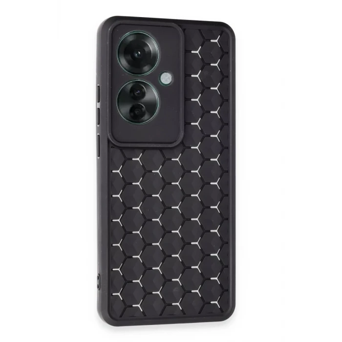 Newface Oppo Reno 11F Kılıf Petek Silikon Kapak - Siyah