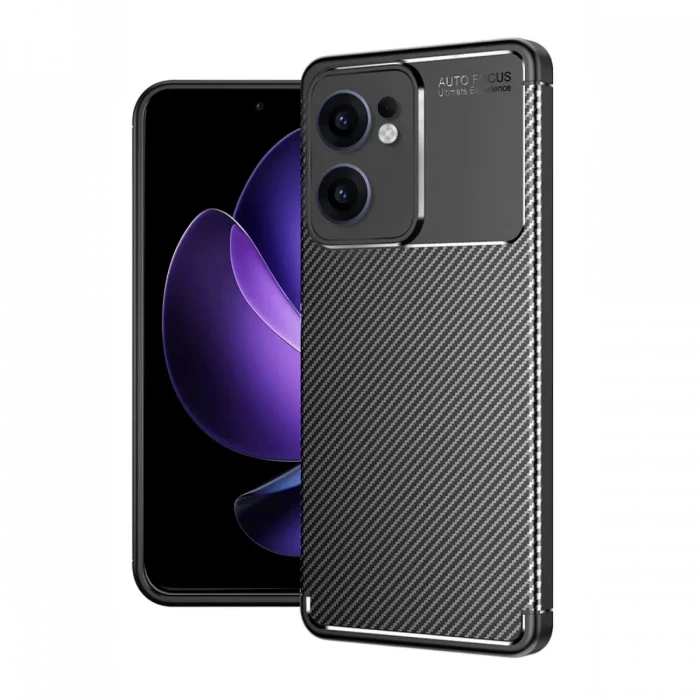 Newface Oppo Reno 13F Kılıf Auto Focus Karbon Kapak - Siyah