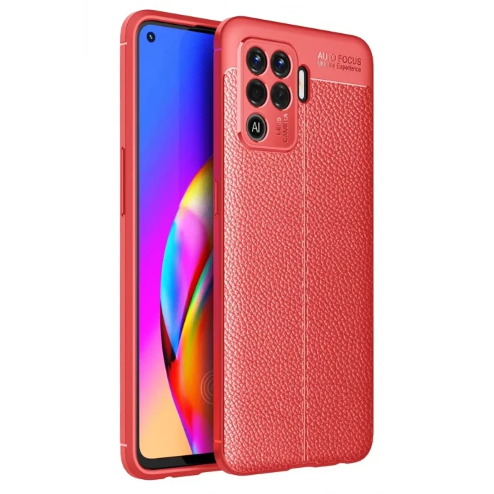 Newface Oppo Reno 5 Lite Kılıf Auto Focus Kapak - Kırmızı
