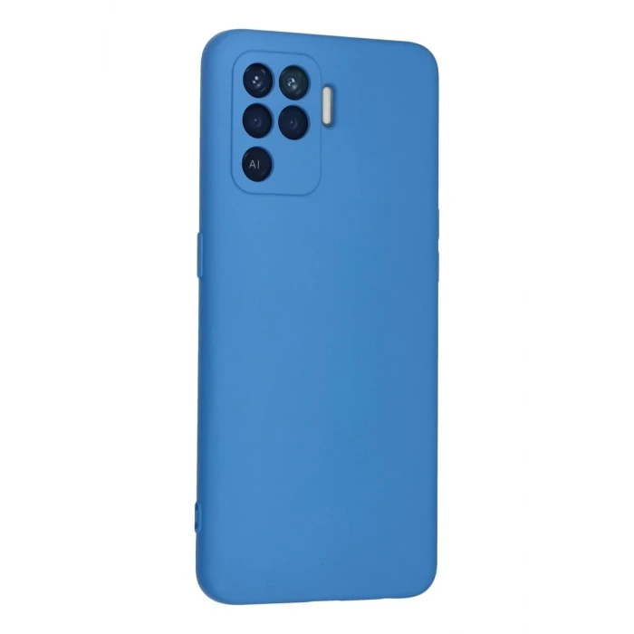 Newface Oppo Reno 5 Lite Kılıf Nano içi Kadife Silikon - Mavi
