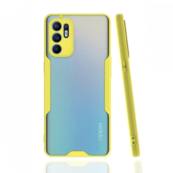 Newface Oppo Reno 6 Kılıf Platin Silikon - Sarı