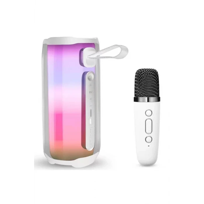 Newface Pluse 5 Mikrofonlu RGB Kablosuz Hoparlör - Beyaz