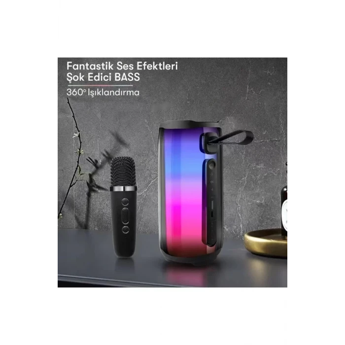 Newface Pluse 5 Mikrofonlu RGB Kablosuz Hoparlör - Beyaz