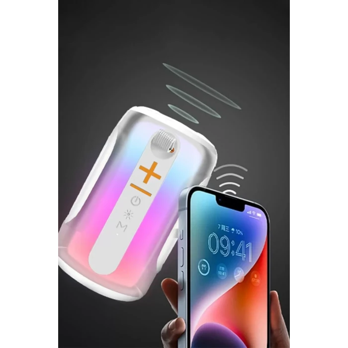 Newface Pluse 8 RGB Kablosuz Hoparlör - Beyaz