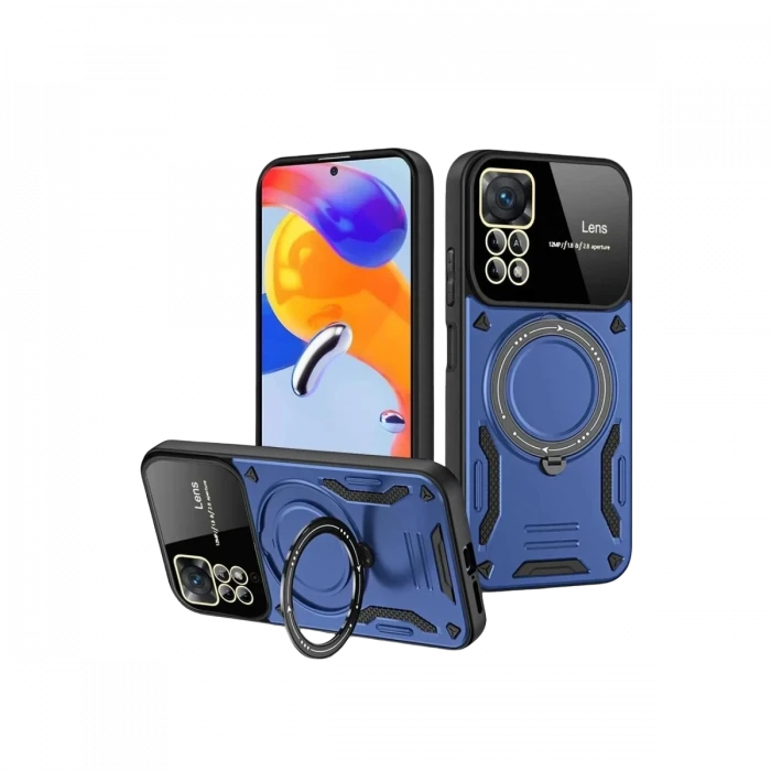 Newface Realme 11 Pro Plus Joy Lens Standlı Kapak - Lacivert