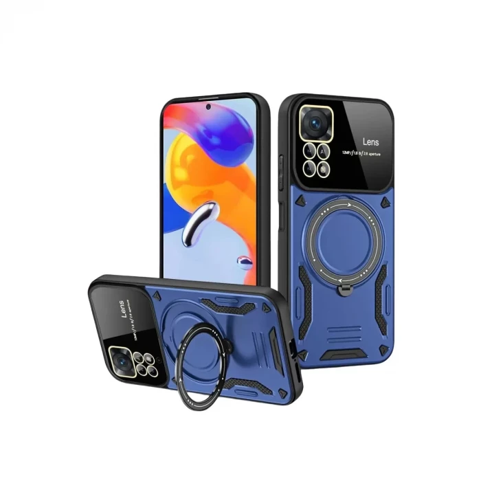 Newface Realme 11 Pro Plus Joy Lens Standlı Kapak - Lacivert