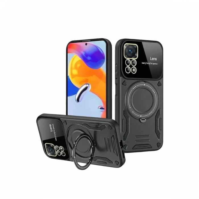 Newface Realme 11 Pro Plus Joy Lens Standlı Kapak - Siyah