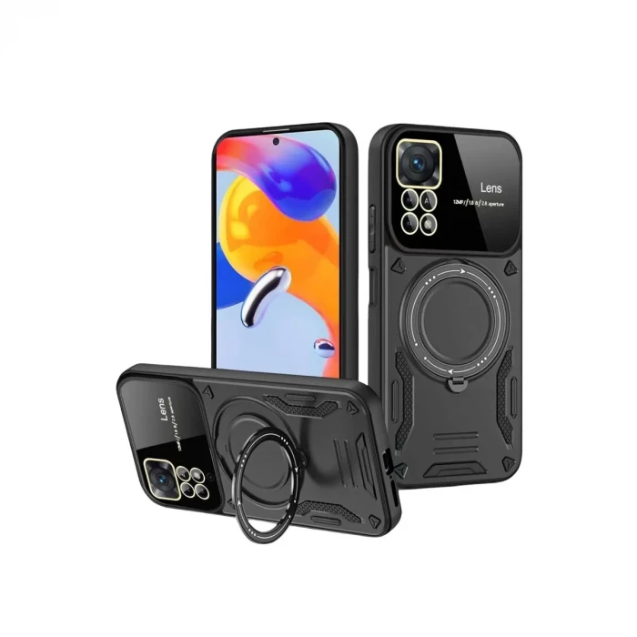 Newface Realme 11 Pro Plus Joy Lens Standlı Kapak - Siyah