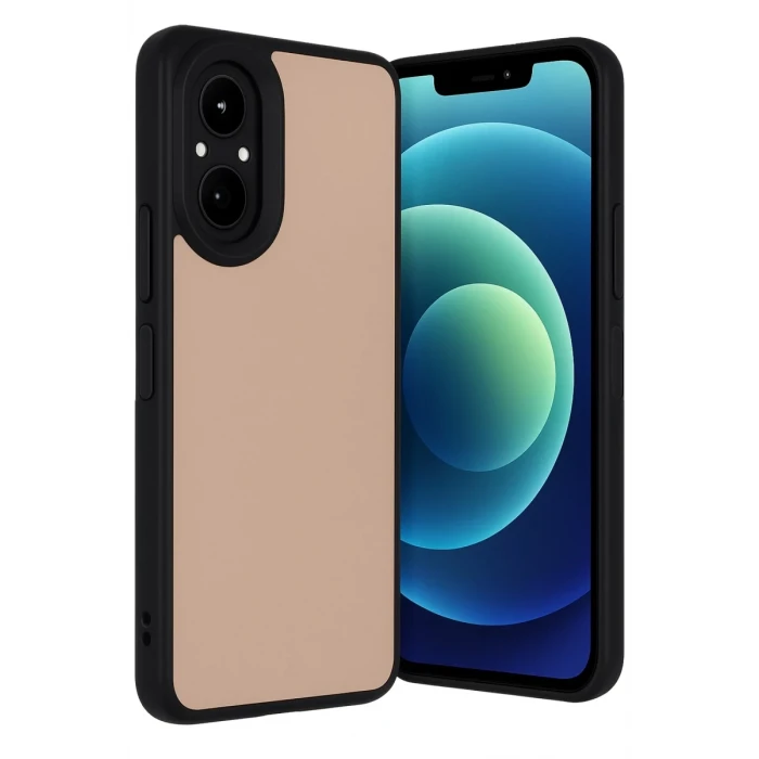 Newface Realme 12 Lite Kılıf Aras Deri Kapak - Pudra
