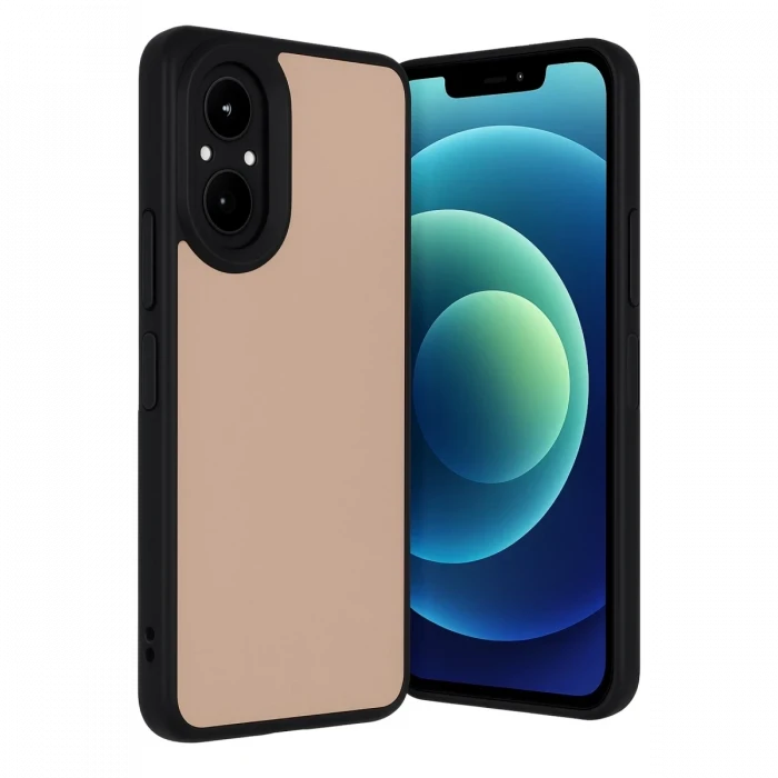 Newface Realme 12 Lite Kılıf Aras Deri Kapak - Pudra
