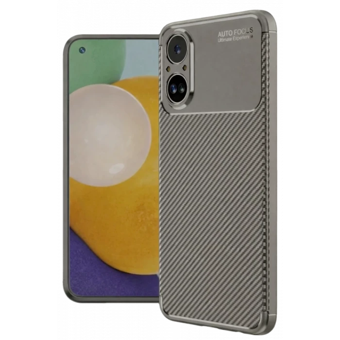 Newface Realme 12 Lite Kılıf Auto Focus Karbon Kapak - Gri