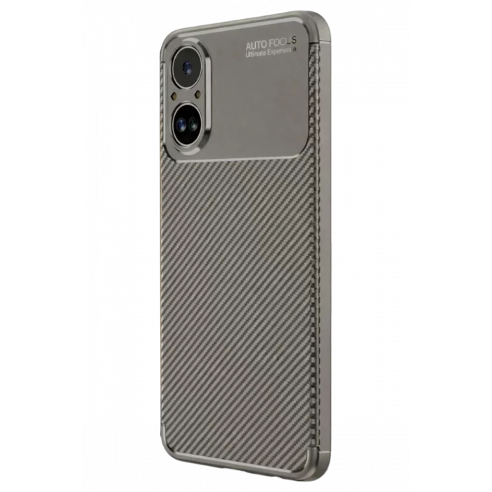 Newface Realme 12 Lite Kılıf Auto Focus Karbon Kapak - Gri
