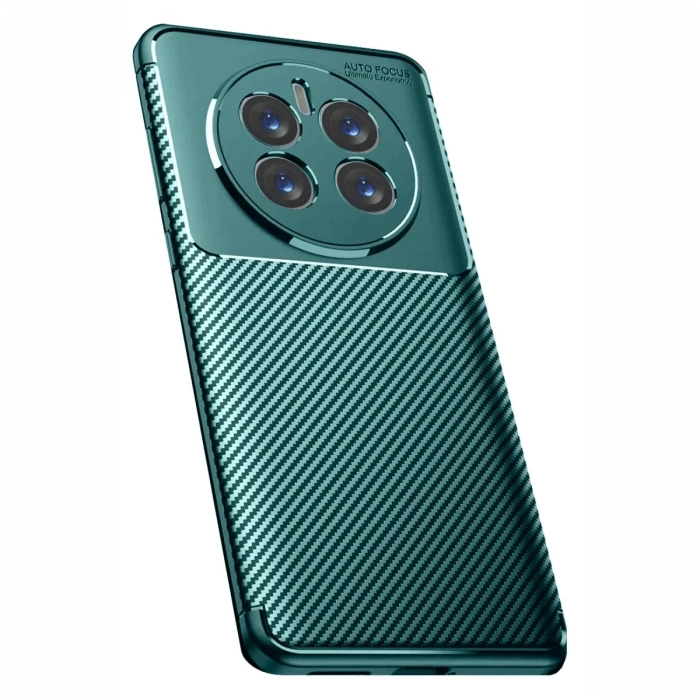 Newface Realme 12 Pro Plus Kılıf Auto Focus Karbon Kapak - Koyu Yeşil