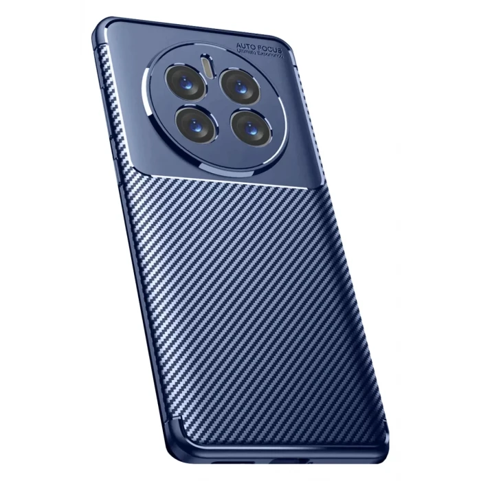 Newface Realme 12 Pro Plus Kılıf Auto Focus Karbon Kapak - Lacivert