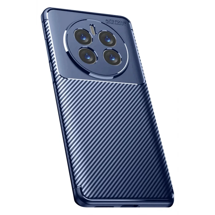 Newface Realme 12 Pro Plus Kılıf Auto Focus Karbon Kapak - Lacivert