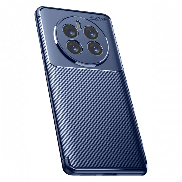 Newface Realme 12 Pro Plus Kılıf Auto Focus Karbon Kapak - Lacivert