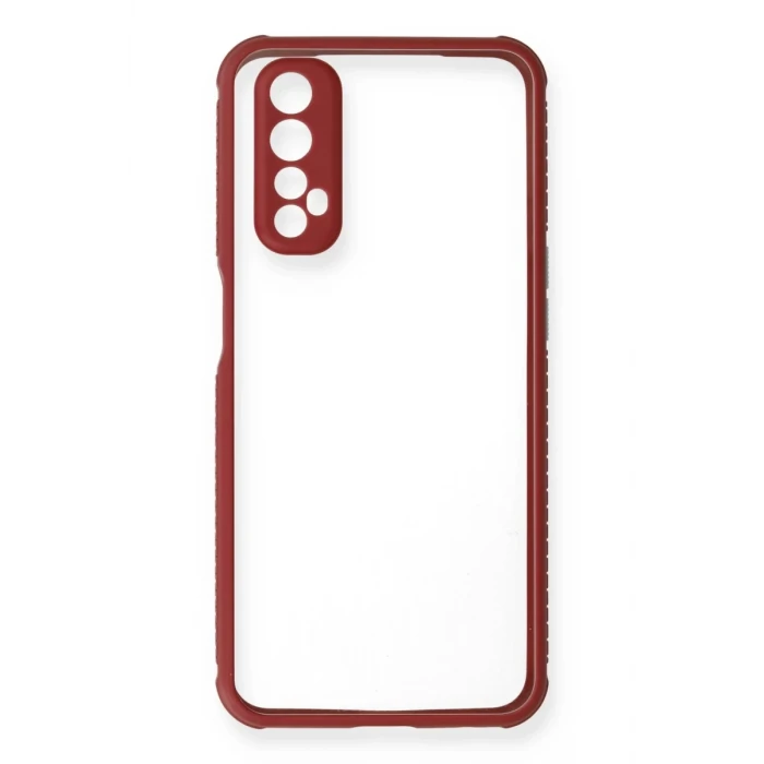 Newface Realme 7 Kılıf Miami Şeffaf Silikon - Fuşya