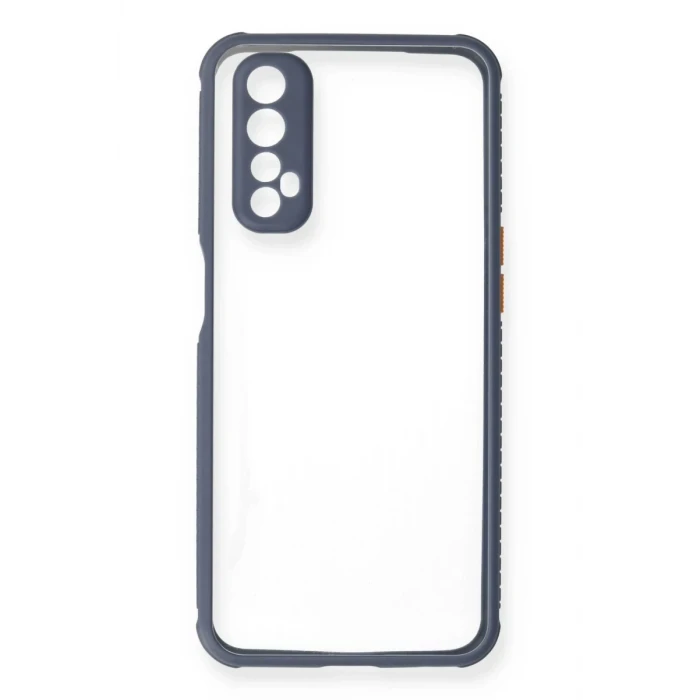 Newface Realme 7 Kılıf Miami Şeffaf Silikon - Gri