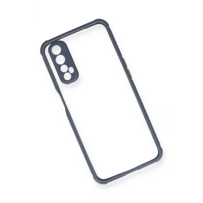 Newface Realme 7 Kılıf Miami Şeffaf Silikon - Gri