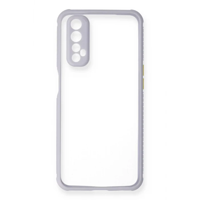 Newface Realme 7 Kılıf Miami Şeffaf Silikon - Lila