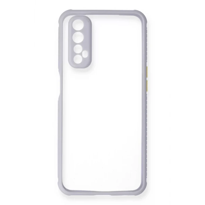 Newface Realme 7 Kılıf Miami Şeffaf Silikon - Lila
