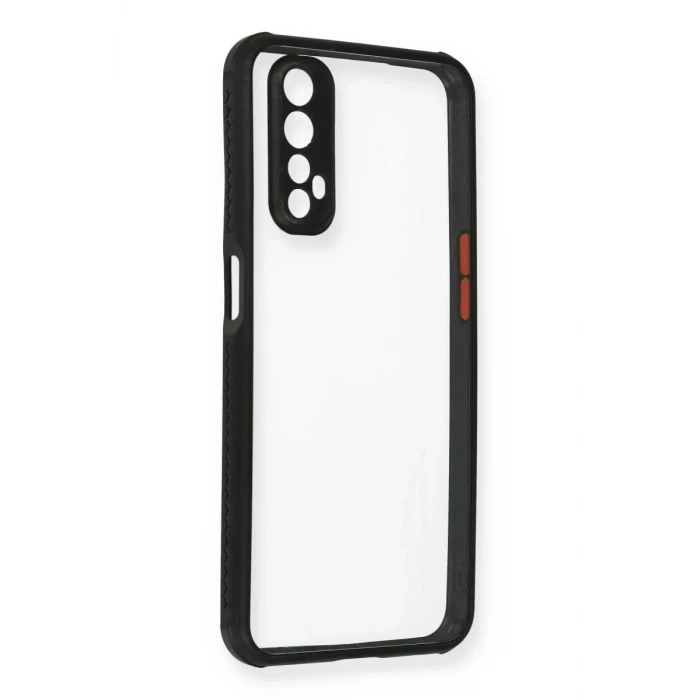 Newface Realme 7 Kılıf Miami Şeffaf Silikon - Siyah