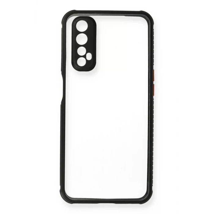 Newface Realme 7 Kılıf Miami Şeffaf Silikon - Siyah