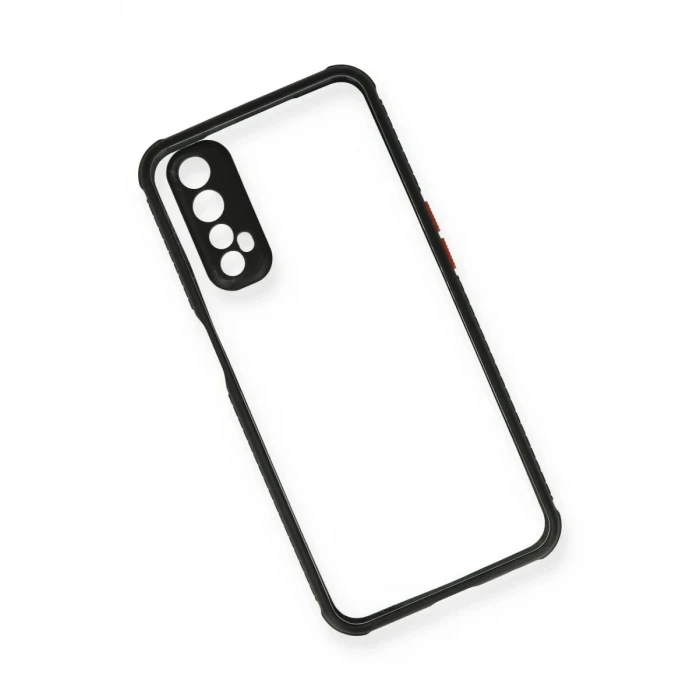 Newface Realme 7 Kılıf Miami Şeffaf Silikon - Siyah