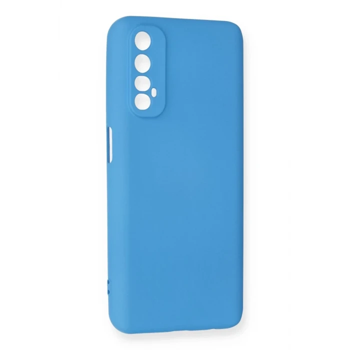 Newface Realme 7 Kılıf Nano içi Kadife Silikon - Mavi
