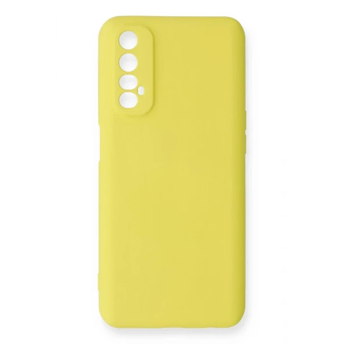 Newface Realme 7 Kılıf Nano içi Kadife Silikon - Sarı