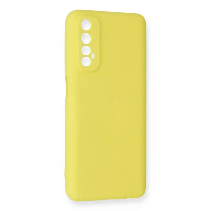 Newface Realme 7 Kılıf Nano içi Kadife Silikon - Sarı