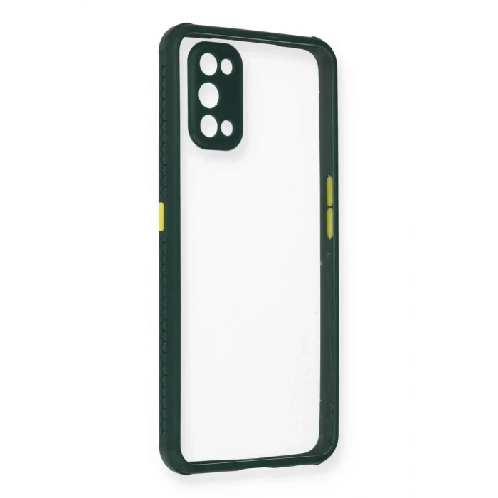 Newface Realme 7 Pro Kılıf Miami Şeffaf Silikon - Koyu Yeşil