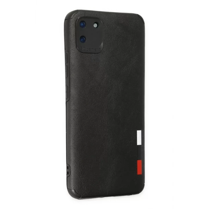 Newface Realme C11 Kılıf Loop Deri Silikon - Siyah