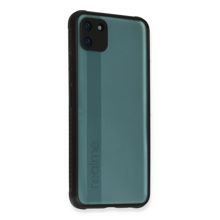 Newface Realme C11 Kılıf Miami Şeffaf Silikon - Siyah