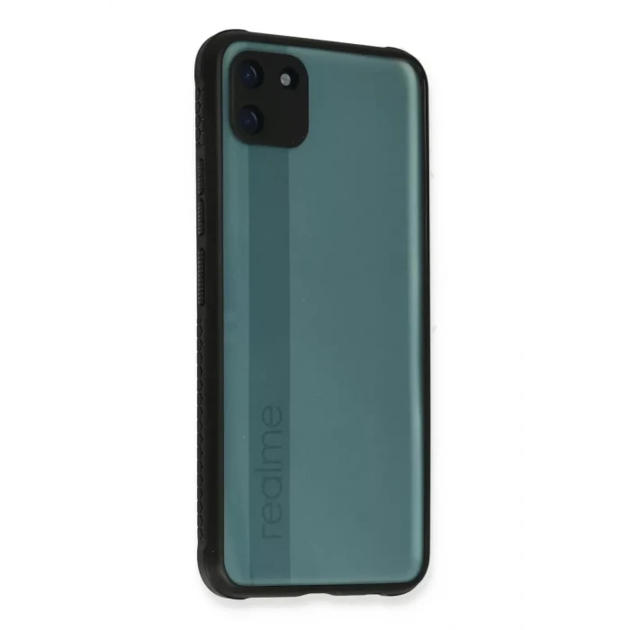 Newface Realme C11 Kılıf Miami Şeffaf Silikon - Siyah