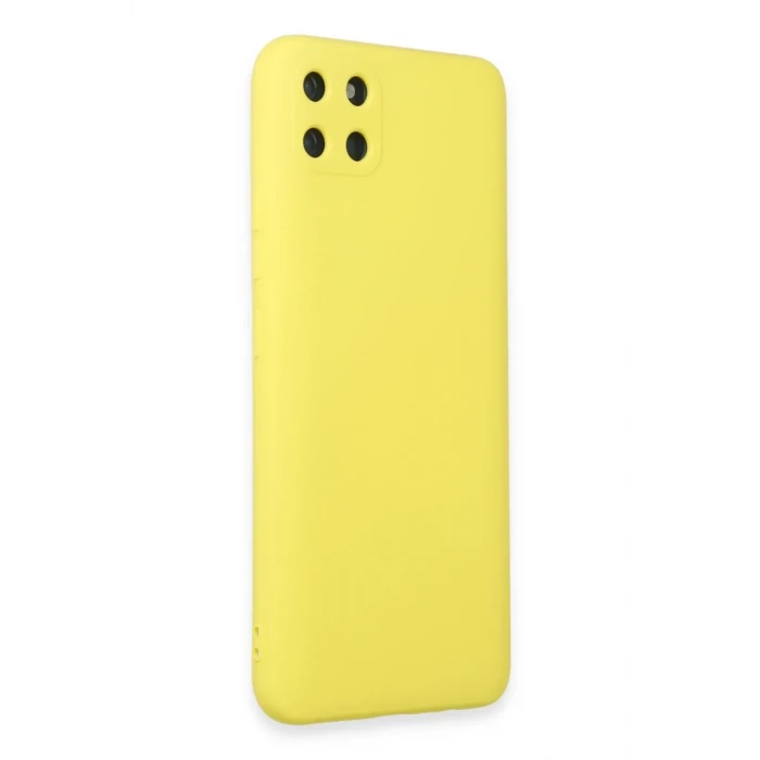 Newface Realme C11 Kılıf Nano içi Kadife Silikon - Sarı