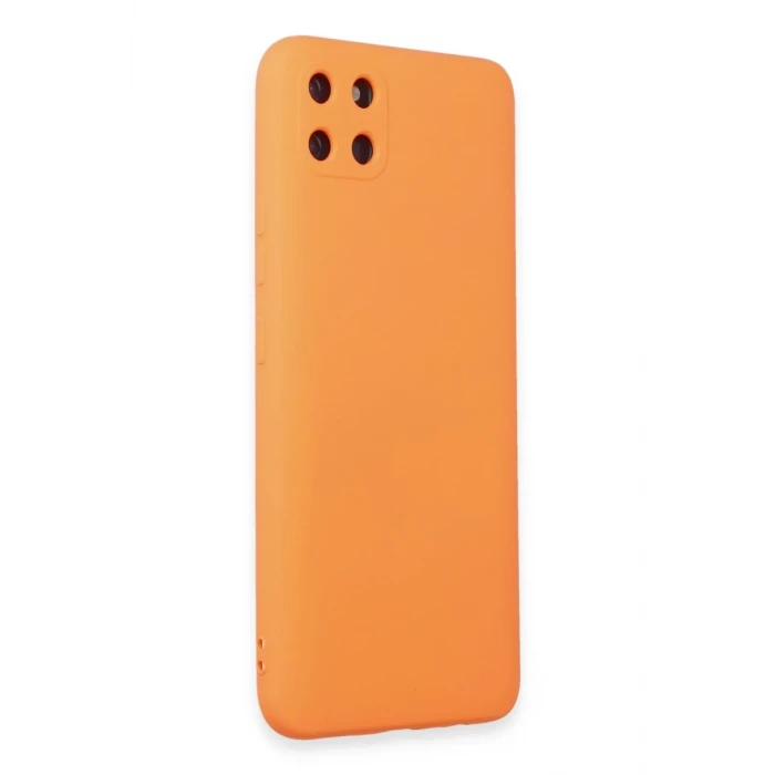 Newface Realme C11 Kılıf Nano içi Kadife Silikon - Turuncu