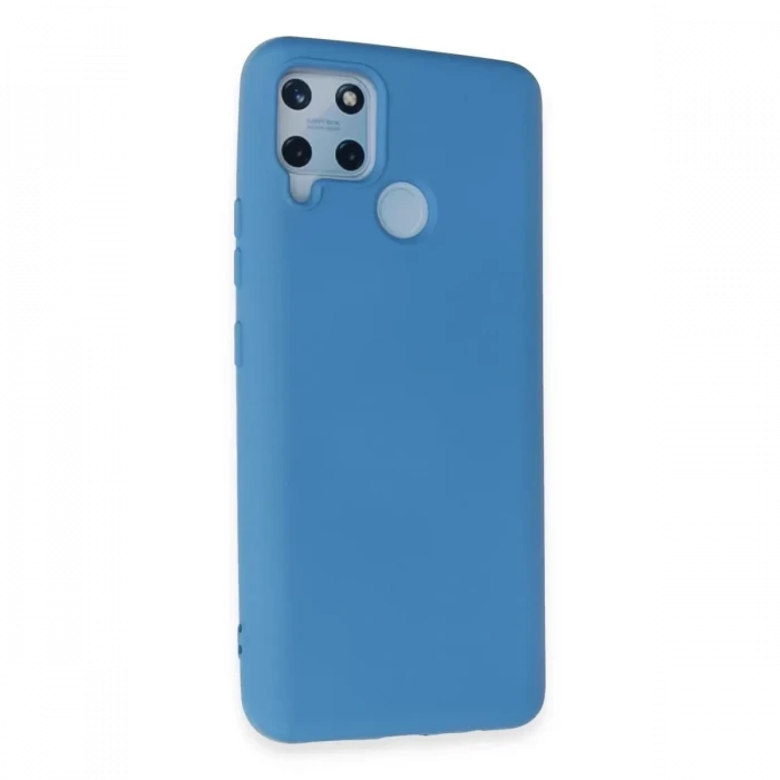 Newface Realme C15 Kılıf Nano içi Kadife Silikon - Mavi