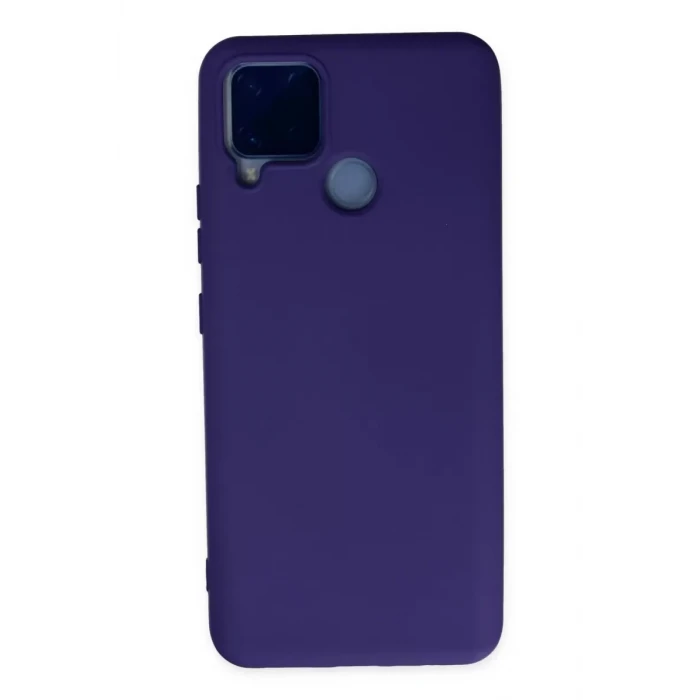 Newface Realme C15 Kılıf Nano içi Kadife Silikon - Mor
