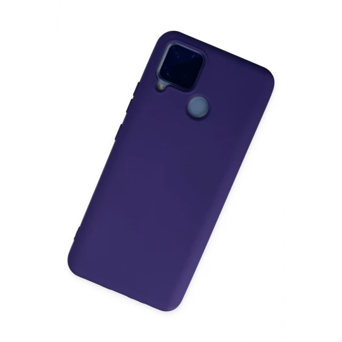 Newface Realme C15 Kılıf Nano içi Kadife Silikon - Mor