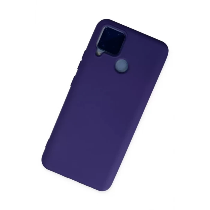 Newface Realme C15 Kılıf Nano içi Kadife Silikon - Mor