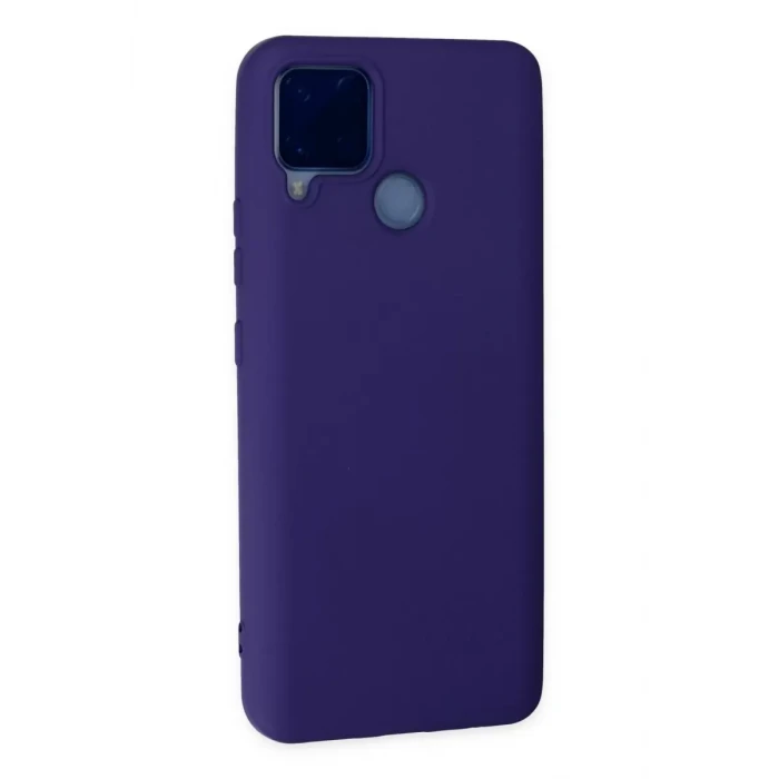 Newface Realme C15 Kılıf Nano içi Kadife Silikon - Mor
