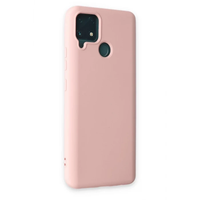 Newface Realme C15 Kılıf Nano içi Kadife Silikon - Pudra
