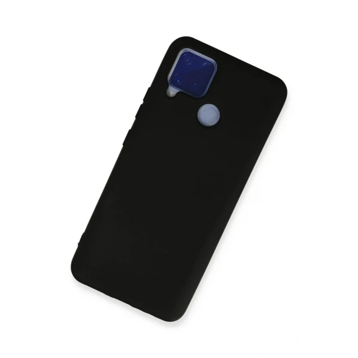 Newface Realme C15 Kılıf Nano içi Kadife Silikon - Siyah