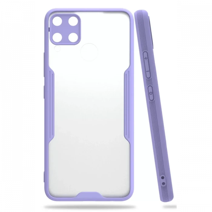 Newface Realme C15 Kılıf Platin Silikon - Lila