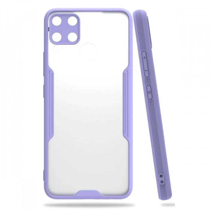 Newface Realme C15 Kılıf Platin Silikon - Lila