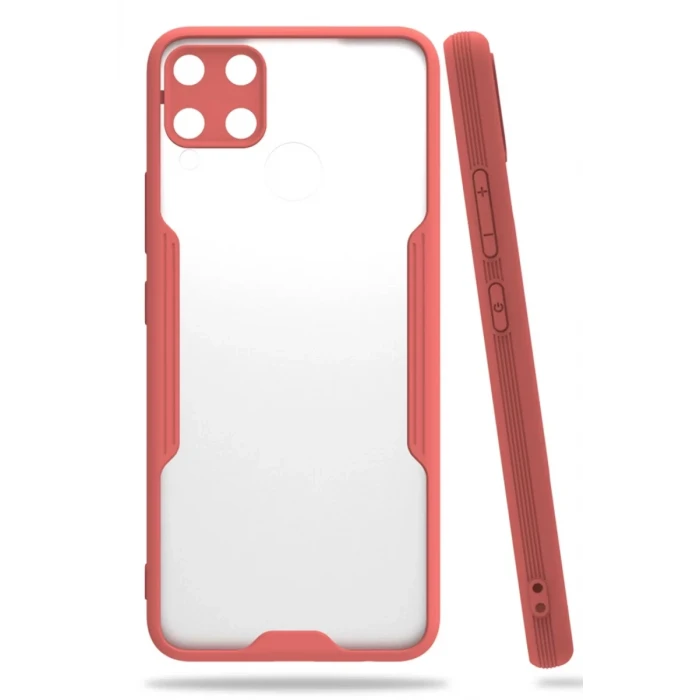 Newface Realme C15 Kılıf Platin Silikon - Pembe