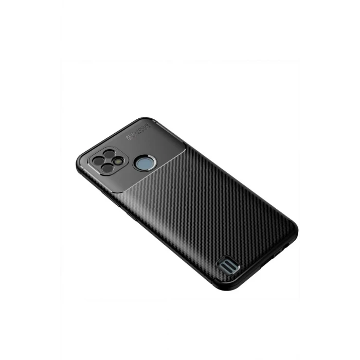 Newface Realme C21 Kılıf Auto Focus Karbon Kapak - Siyah