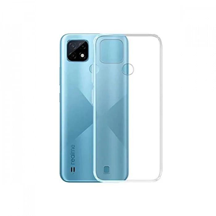 Newface Realme C21 Kılıf Deluxe 2mm Şeffaf Silikon - Şeffaf